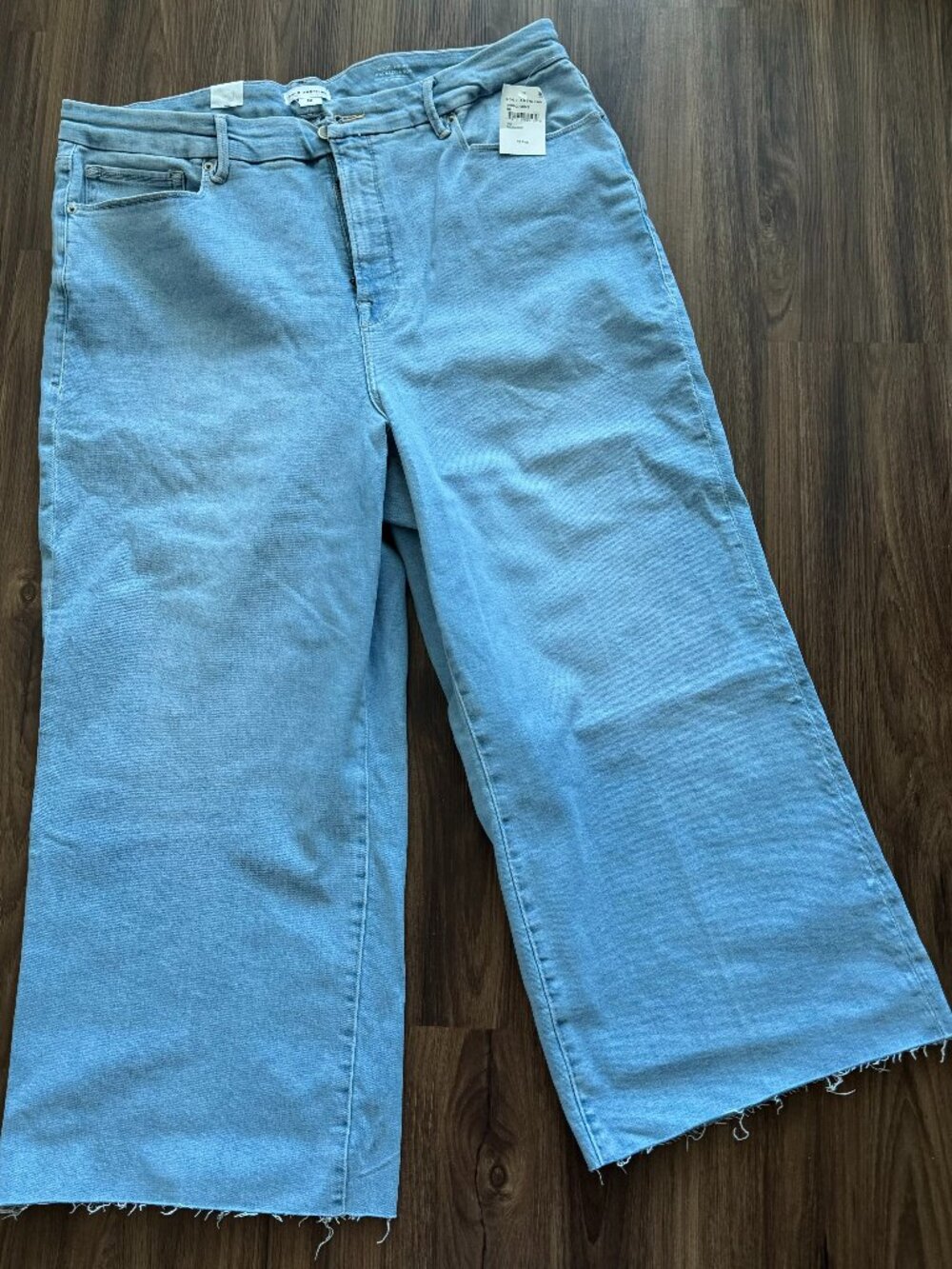 New With Tags Good American Good Waist Palazzo Crop Jean